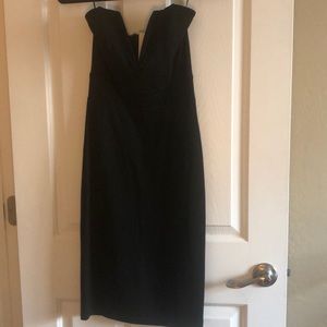 Low cut tube top black dress
